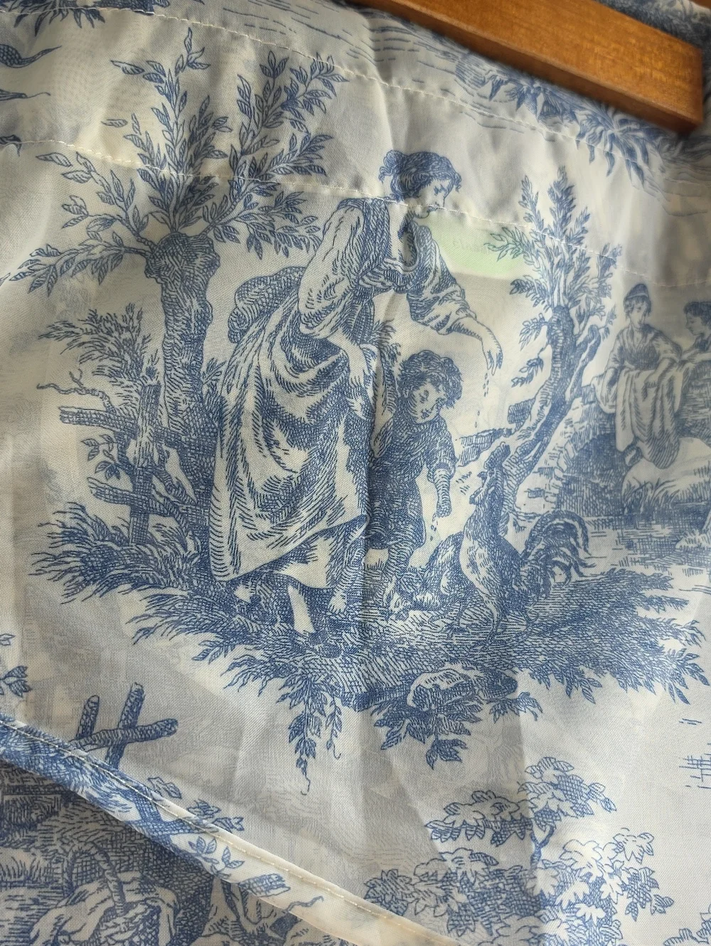 Waverly Blue Toile Valance Set Window Treatment with Tassel Classic